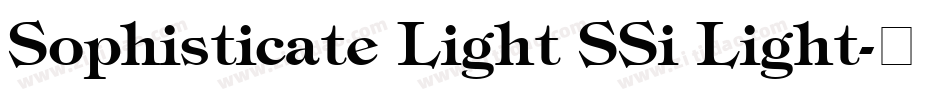 Sophisticate Light SSi Light字体转换